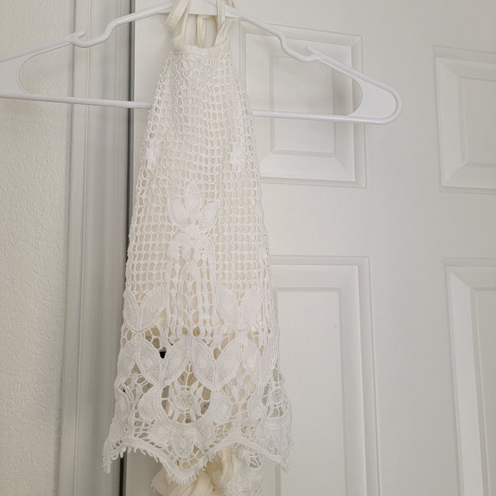 Express S/P White Halter Top